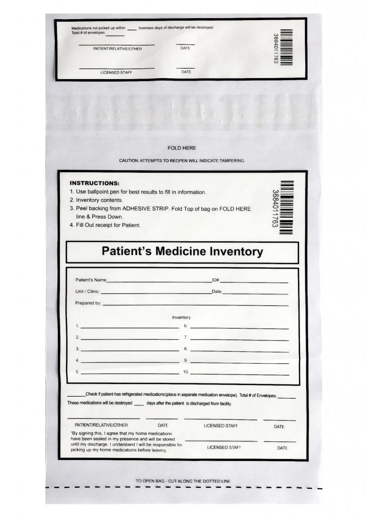Health Care Logistics Self-Sealing Tamper-Indicating Bags - Tamper-Ind —  Grayline Medical
